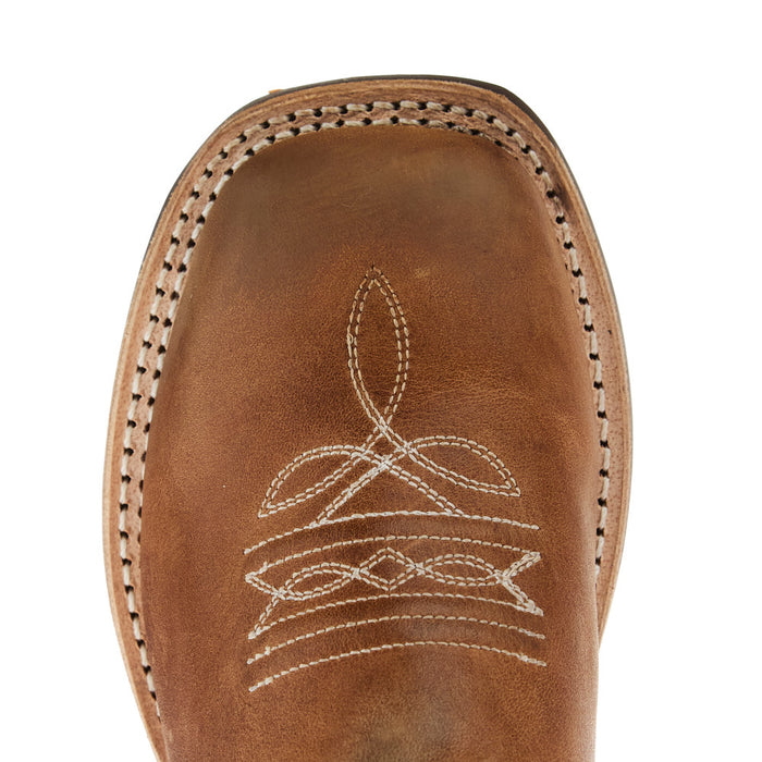 Old West Children's Tan with Splatter Shaft Square Toe Boot