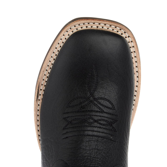 Old West Youth Black and Vintage Charcoal Square Toe Boot