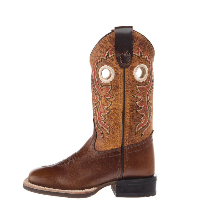 Old West Children's Vintage Brown Square Toe Boot