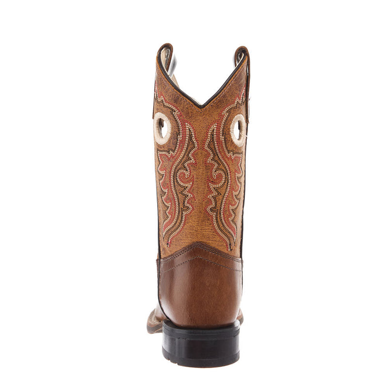 Old West Children's Vintage Brown Square Toe Boot