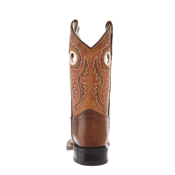 Old West Children's Vintage Brown Square Toe Boot
