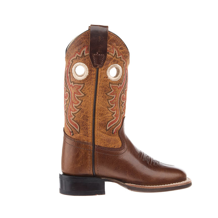 Old West Children's Vintage Brown Square Toe Boot