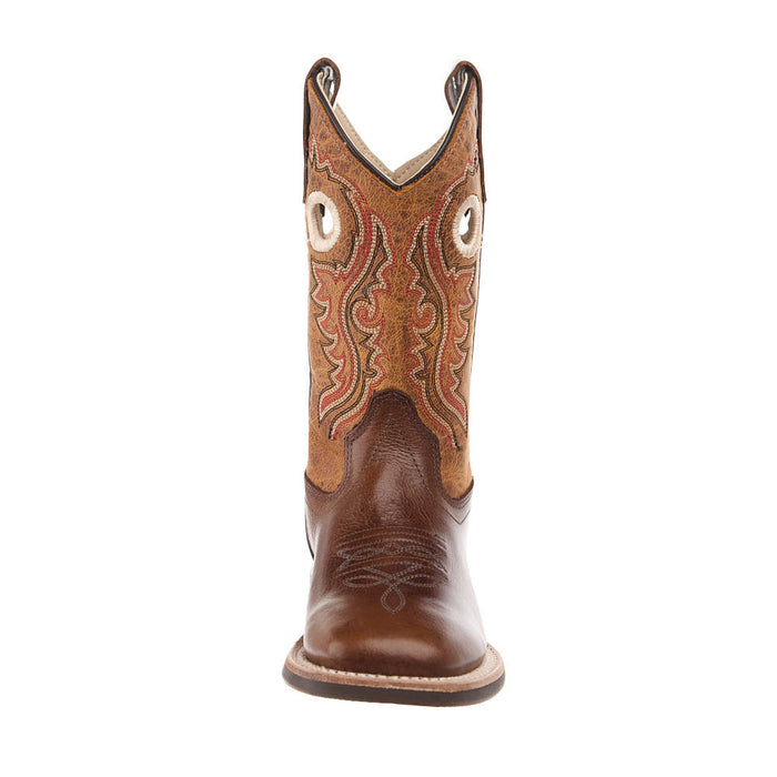 Old West Children's Vintage Brown Square Toe Boot