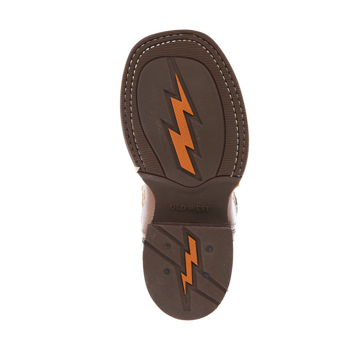 Old West Children's Vintage Brown Square Toe Boot