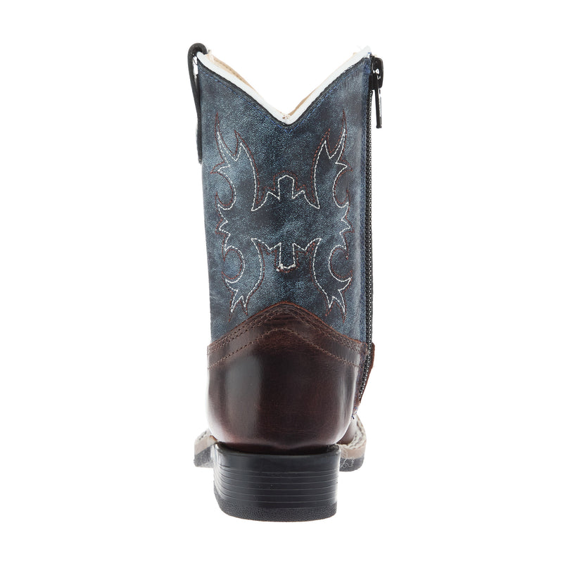 Old West Toddler Wipe Out Blue Shaft with Brown Foot Boot