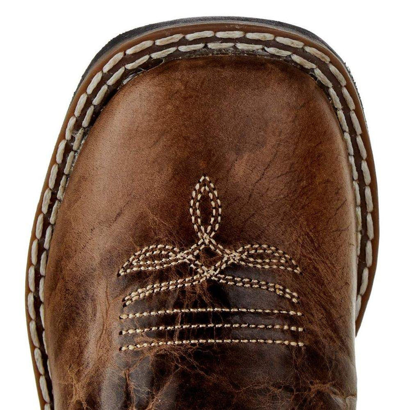 Old West Toddlers Cactus Brown Foot Pink Star Shaft Boot