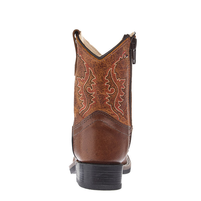 Old West Toddler's Vintage Brown Square Toe Boot