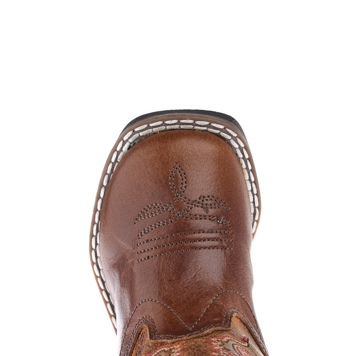 Old West Toddler's Vintage Brown Square Toe Boot