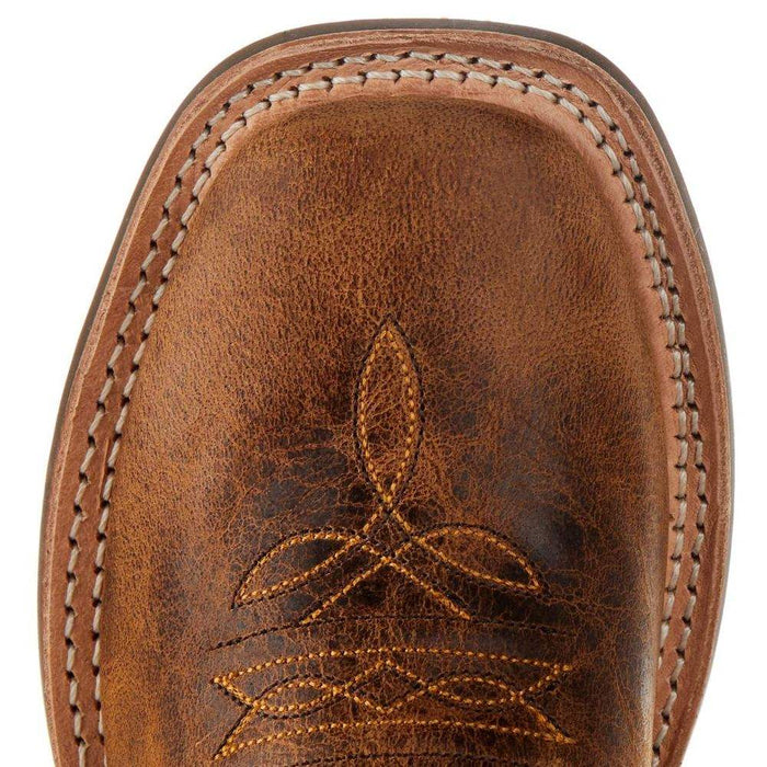 Old West Youth Burnt Brown Red Shaft Square Toe Cowboy Boot