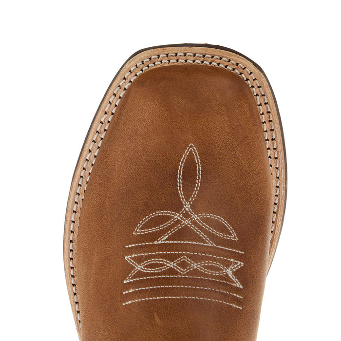 Old West Youth Tan with Splatter Shaft Square Toe Boot