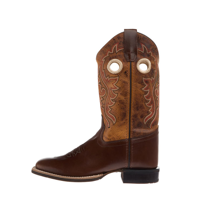 Old West Kid's Vintage Brown Square Toe Boot