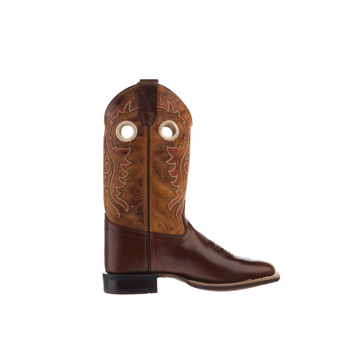 Old West Kid's Vintage Brown Square Toe Boot