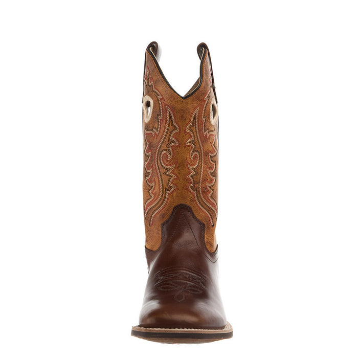Old West Kid's Vintage Brown Square Toe Boot