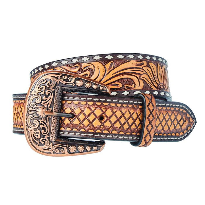 Rafter T Ranch Company Womens Floral/Sunflower Tooled Belt