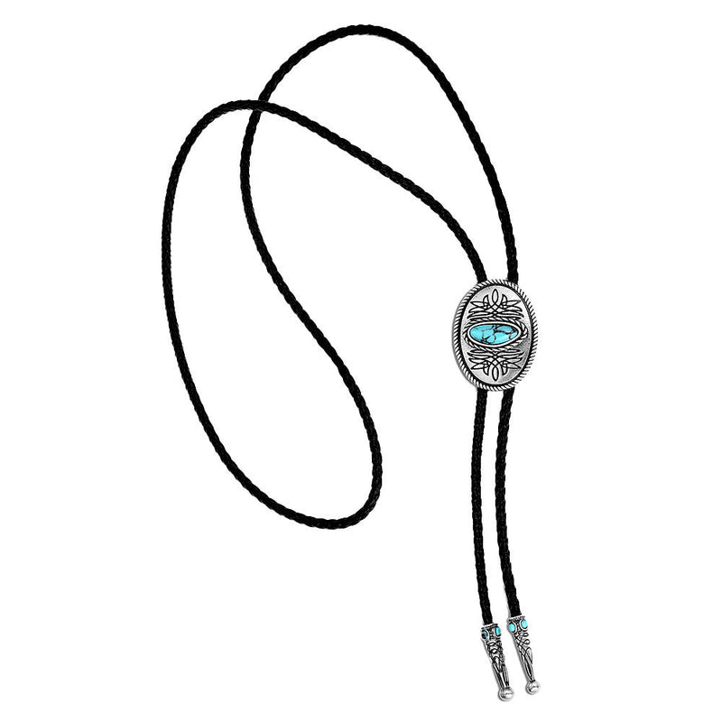 Montana Silversmiths Boot Stitch Turquoise Bolo Tie