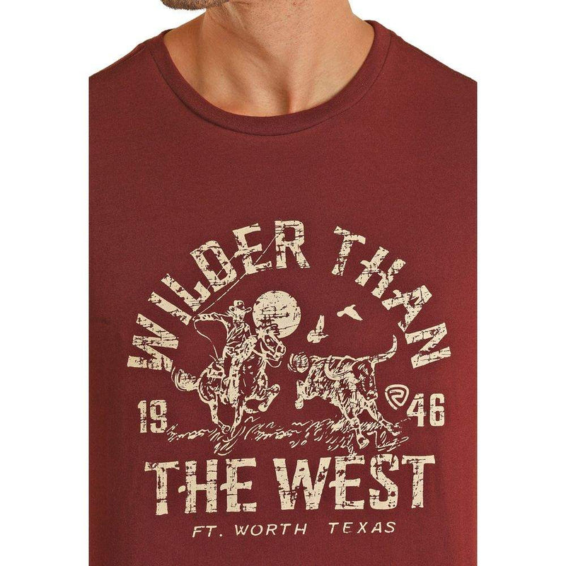 Rock & Roll Denim Men's Burgundy Graphic Tee