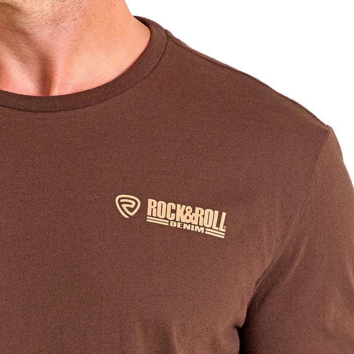 Rock & Roll Denim Men's Bronco Rider Brown T-Shirt