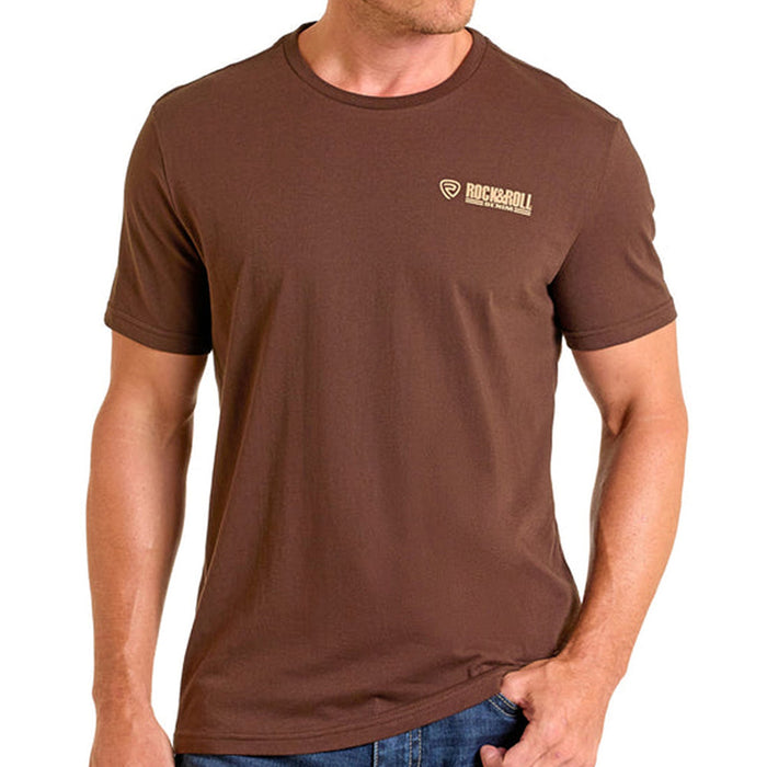 Rock & Roll Denim Men's Bronco Rider Brown T-Shirt