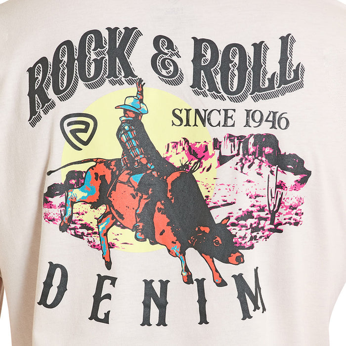 Rock & Roll Denim Men's Natural Bronco Rider Tee Shirt