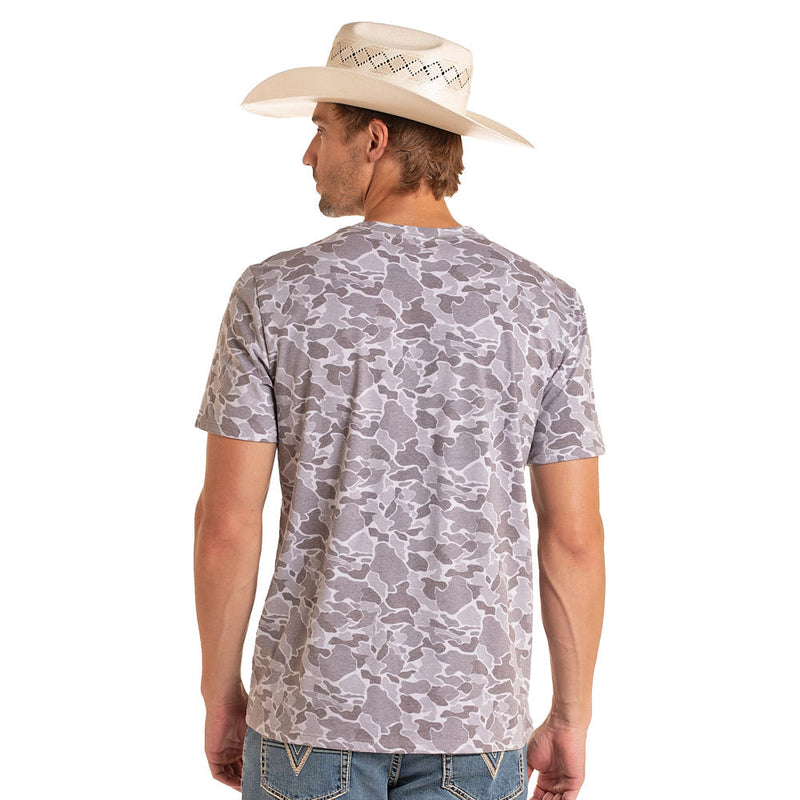 Rock & Roll Denim Koe Wetzel Charcoal Camo Tee Shirt