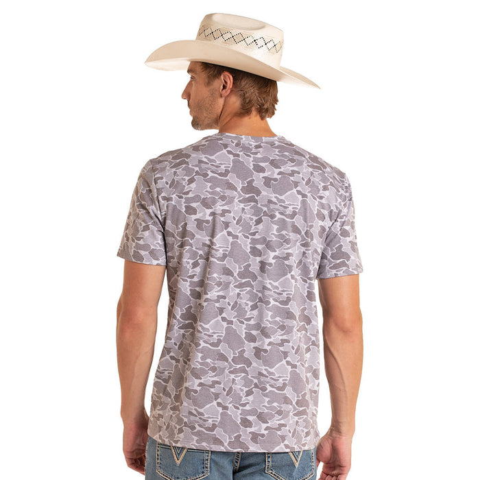 Rock & Roll Denim Koe Wetzel Charcoal Camo Tee Shirt