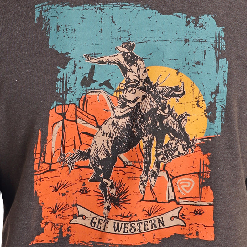 Rock & Roll Denim Men's Brown Bronco Graphic Sweatshirt