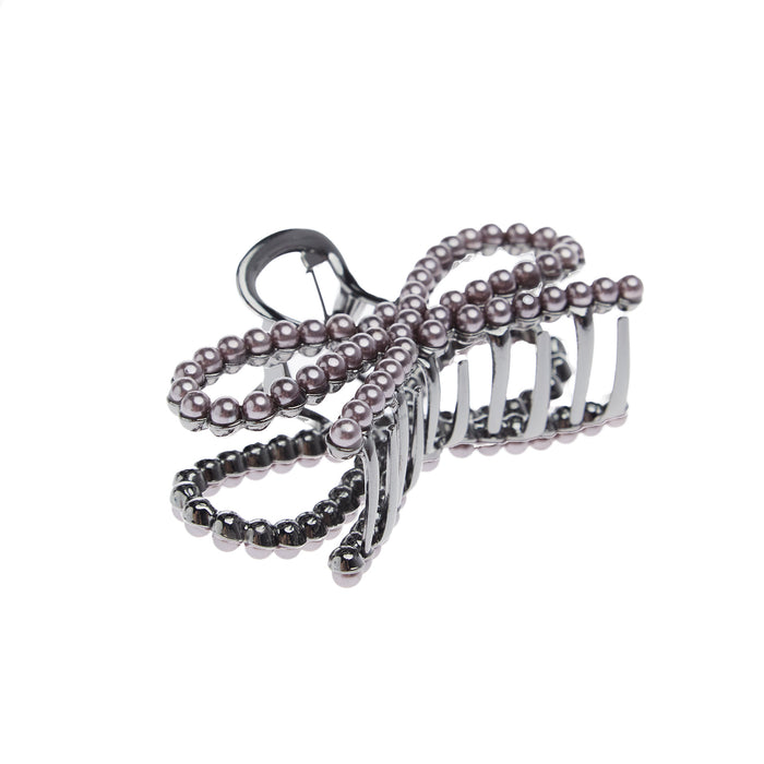 Wild Junkie Faux Pearl Bow Hair Claw