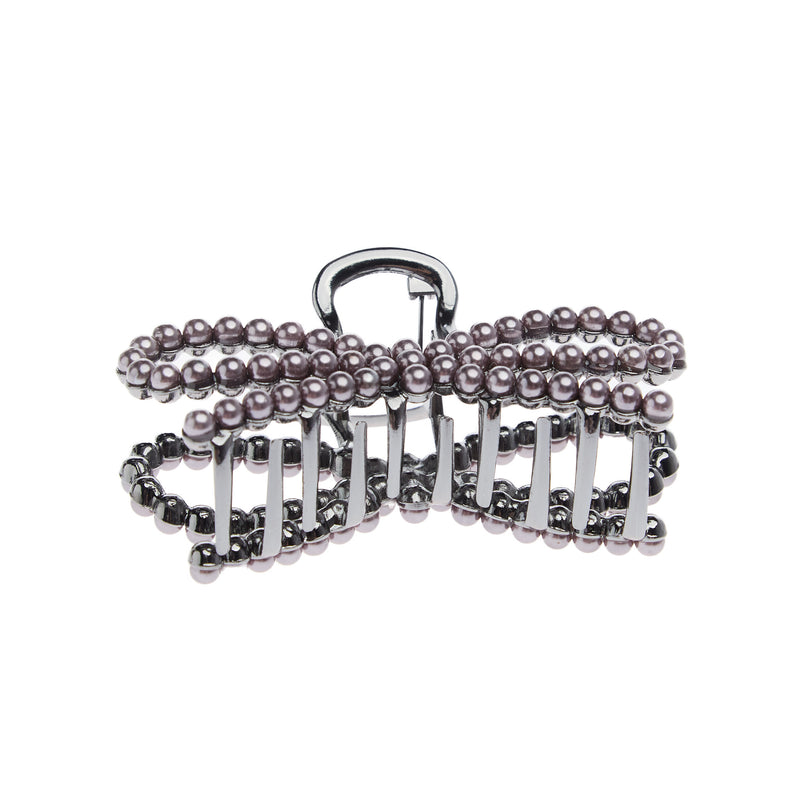 Wild Junkie Faux Pearl Bow Hair Claw