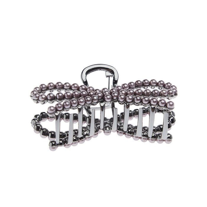 Wild Junkie Faux Pearl Bow Hair Claw