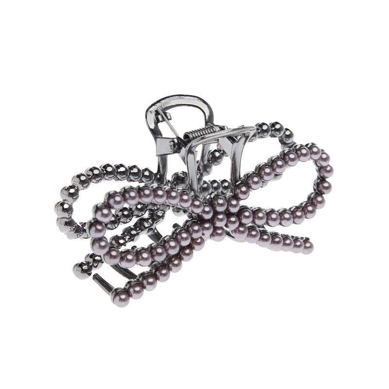 Wild Junkie Faux Pearl Bow Hair Claw
