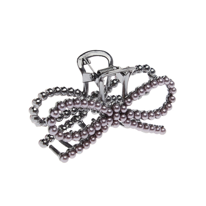 Wild Junkie Faux Pearl Bow Hair Claw