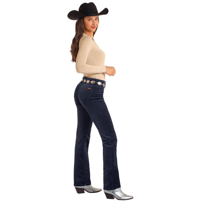 Rock & Roll Denim Women's Blue Velvet Pants