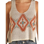 Rock & Roll Denim Women's Natural Aztec Tank