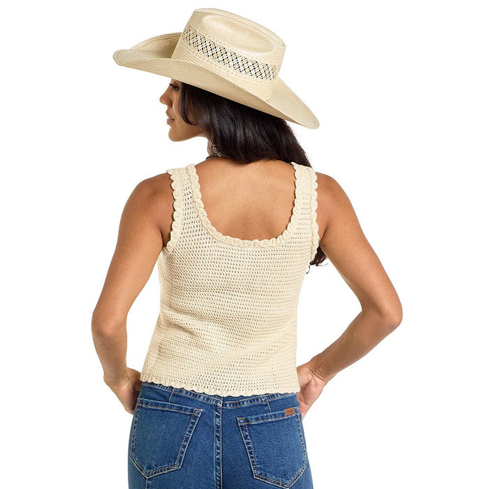 Rock & Roll Denim Women's Embroidered Crochet Tank