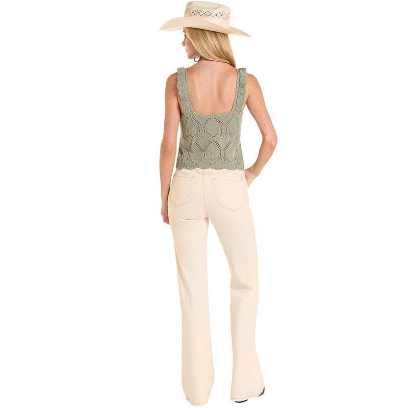 Rock & Roll Denim Women's Jade Crochet Tank Top