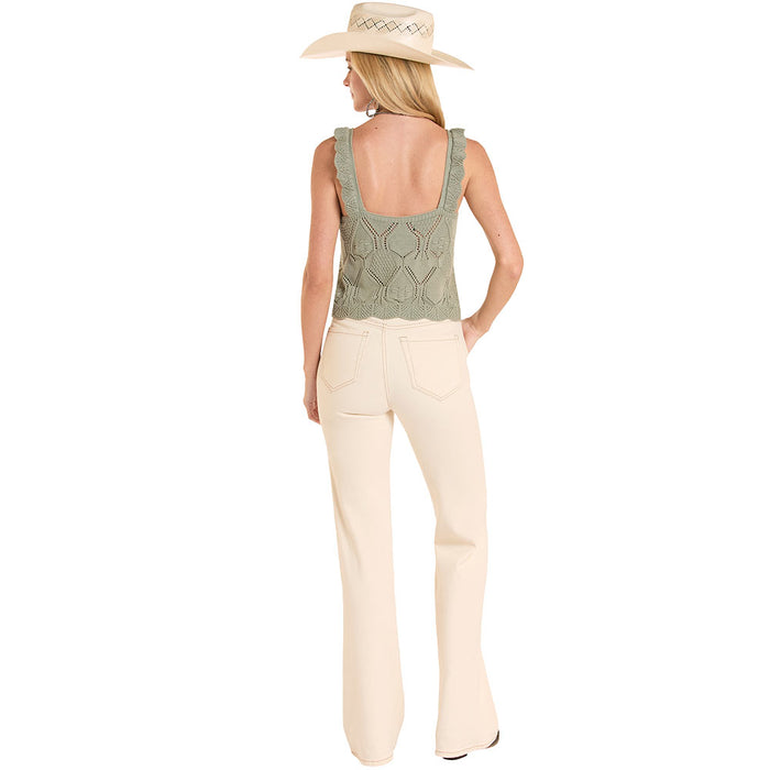 Rock & Roll Denim Women's Jade Crochet Tank Top