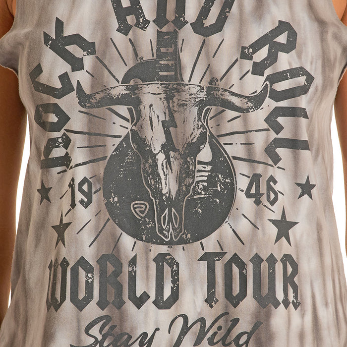 Rock & Roll Denim Women's Charcoal World Tour Tank Top