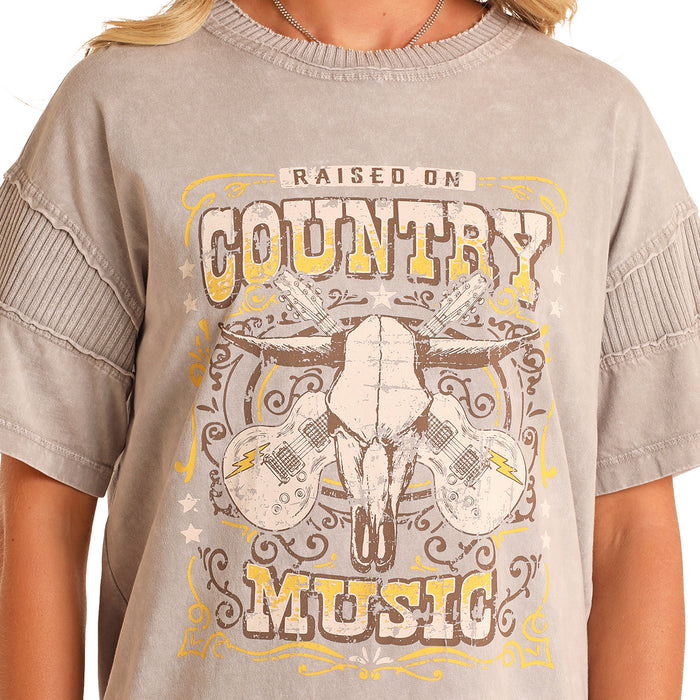 Rock & Roll Denim and Denim Grey Graphic Tee