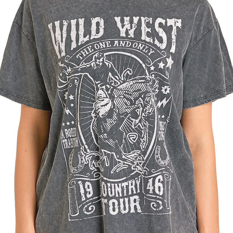 Rock & Roll Denim Women's Wild West Black Tee Shirt