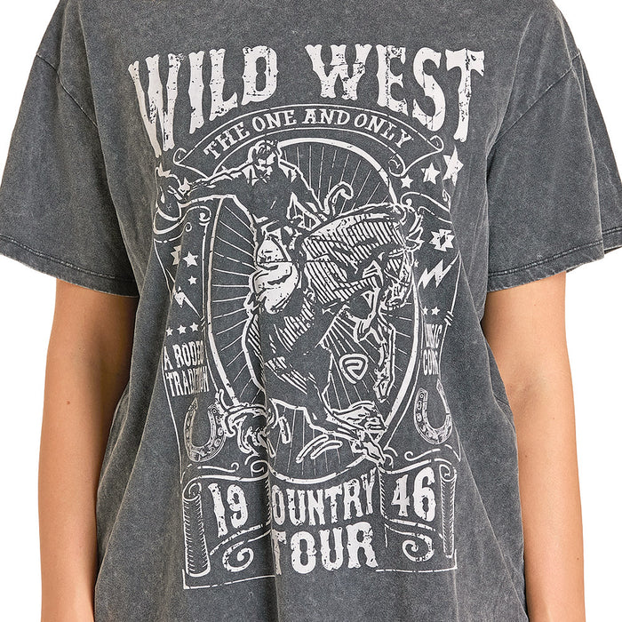 Rock & Roll Denim Women's Wild West Black Tee Shirt