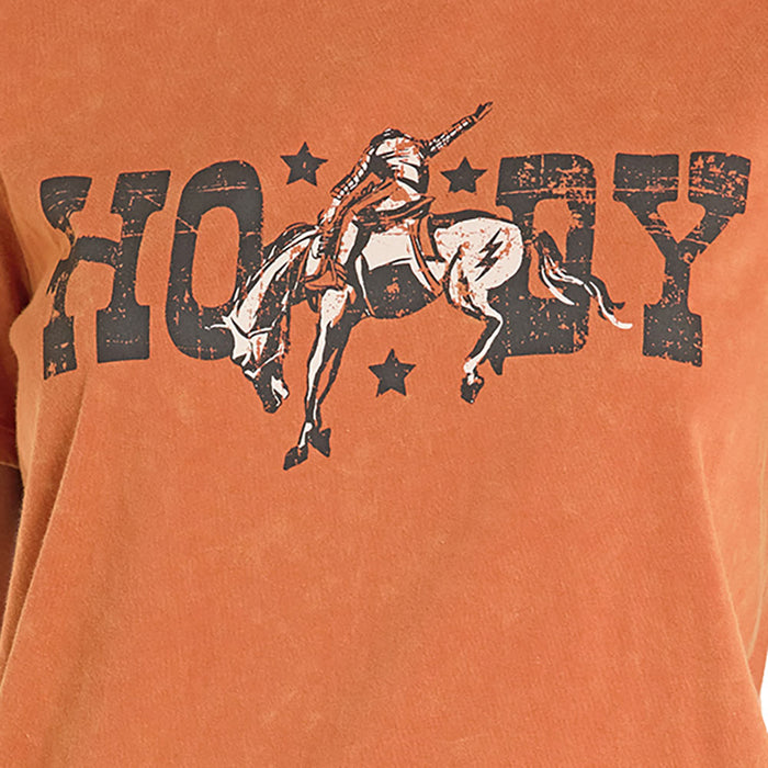 Rock & Roll Denim Women's Orange Howdy Tee Shirt