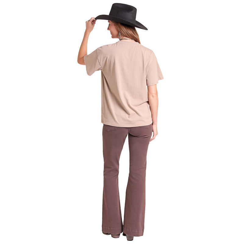 Rock & Roll Denim Women's Taupe Saddle Up Buttercup Tee Shirt