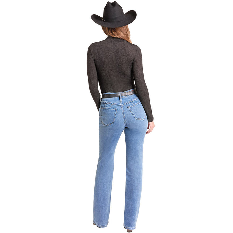Rock & Roll Denim Women's Black Lurex Turtleneck Top