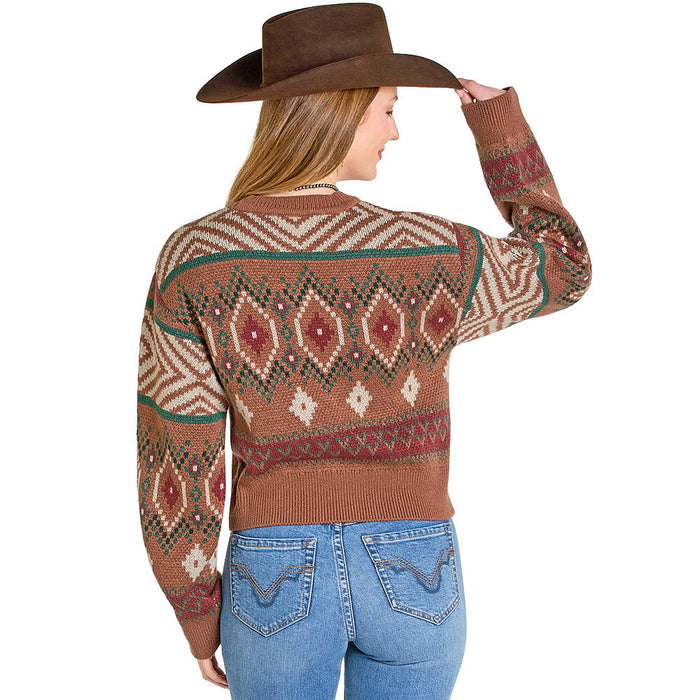 Rock & Roll Denim Women's Rose Mauve Aztec Sweater