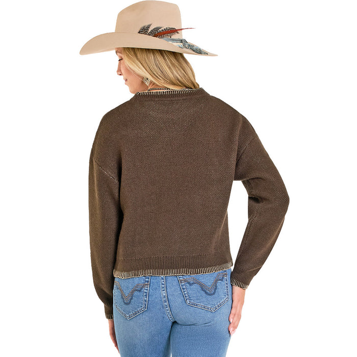 Rock & Roll Denim Women's Dark Brown Horse Rider Sweater