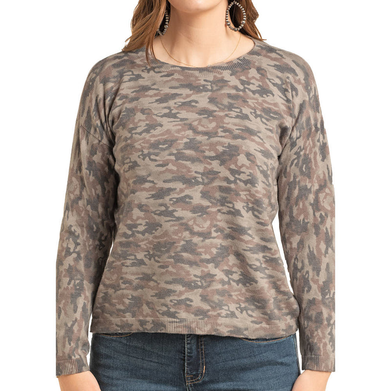 Rock & Roll Denim Women's Forest Camo Sweater