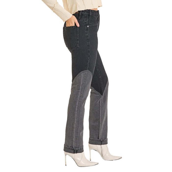 Rock & Roll Denim Women's Two Tone Black Jean