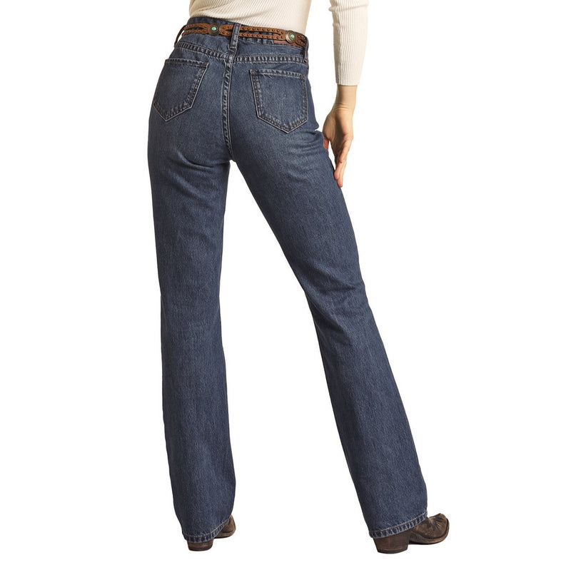 Rock & Roll Denim Womens Pocket Detail High Rise Boot