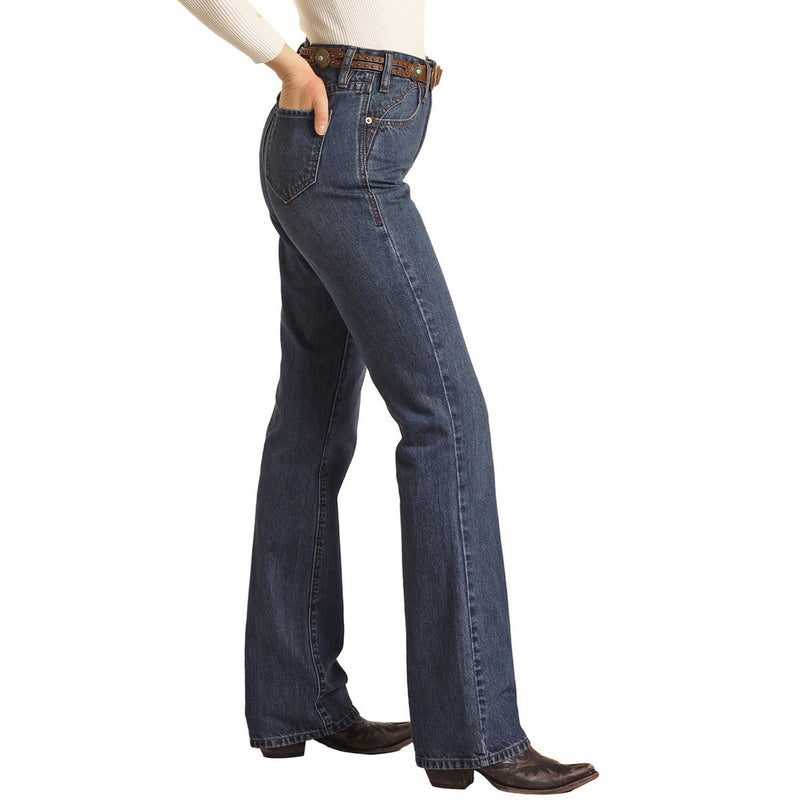 Rock & Roll Denim Womens Pocket Detail High Rise Boot