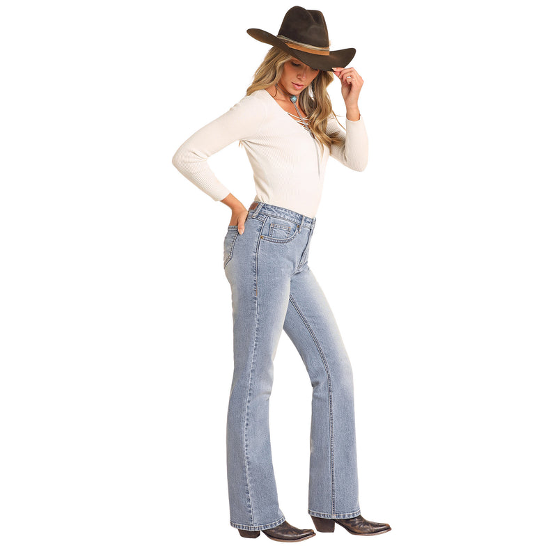 Rock & Roll Denim n Womens Scallop Yoke High Rise Jean